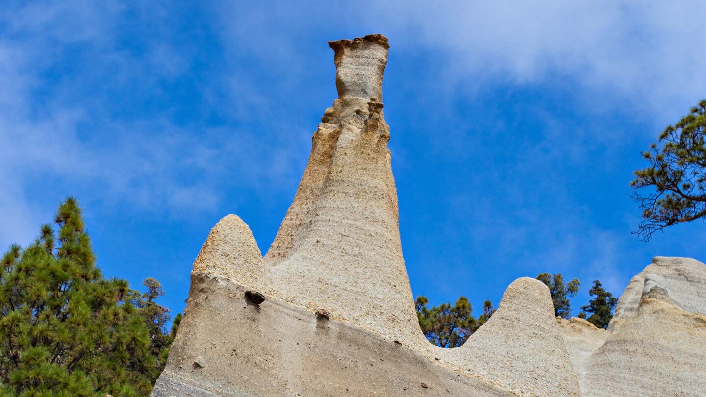 die spektakulären Asche-Bimsstein-Schichtungen der Paisaje Lunar