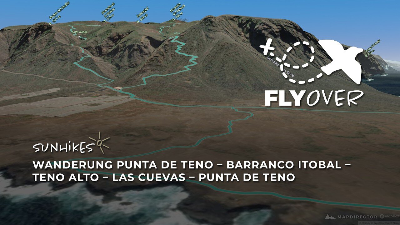 Teneriffa Flyover: Das wilde Teno-Massiv – Steiler Klippen-Aufstieg vom Faro de Teno nach Teno Alto