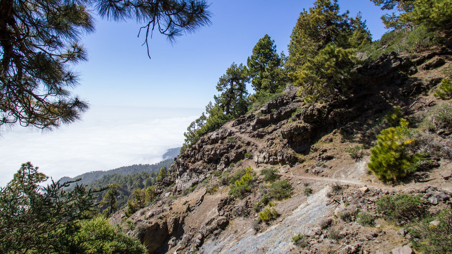 Bergpfad an der Flanke des Pico de la Nieve