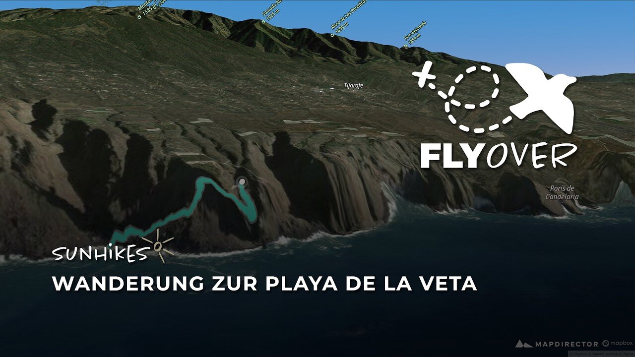 Spektakulärer Klippenabstieg: Durch den Felstunnel zur Playa de la Veta im Flyover Video