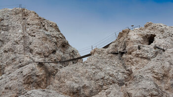 Hängebrücke am Klettersteig Sentiero Ivano Dibona