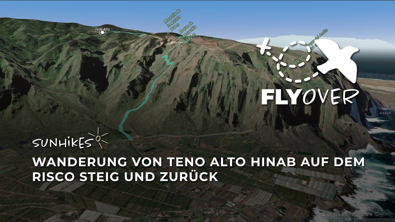Nervenkitzel am Risco-Steig: Spektakulärer Tiefblick im Teno-Gebirge auf Teneriffa – 3D-Flyover