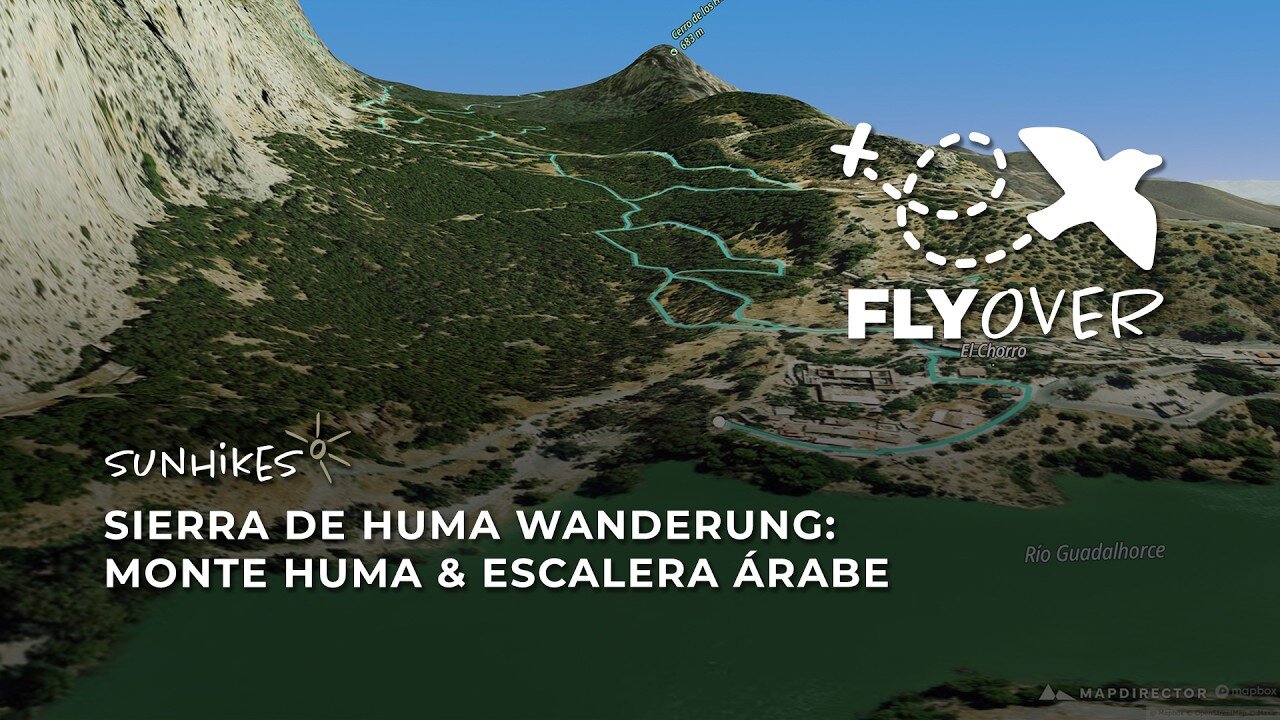 Gipfelsturm über El Chorro: 3D-Flyover der Monte Huma & Escalera Árabe Wanderung