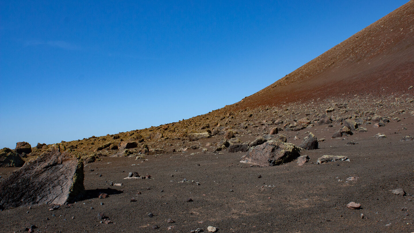 Lava- und Vulkanaschefelder um den Montaña Colorada