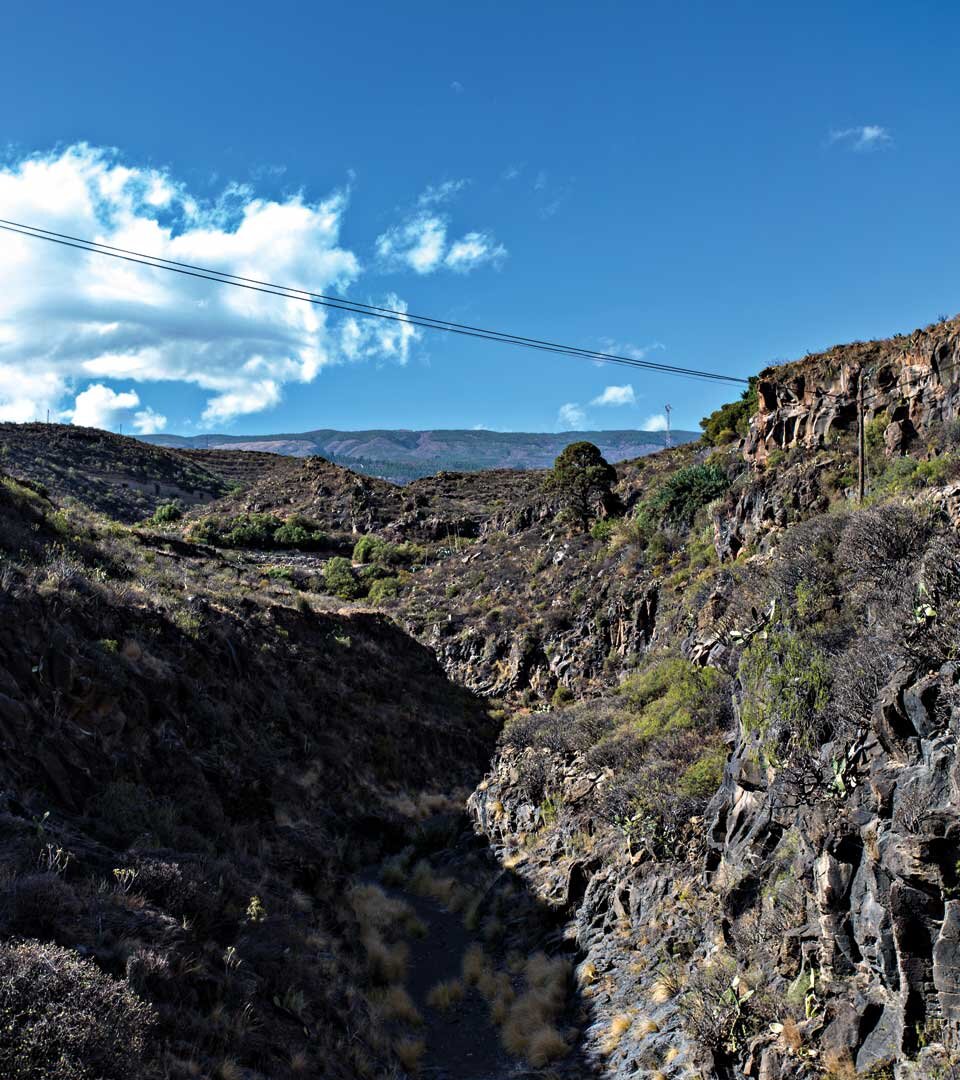 Blick auf den Barranco de Icor o las Carretas bei Caserío de Icor im Südosten Teneriffas Blick auf den Barranco de Icor o las Carretas bei Caserío de Icor