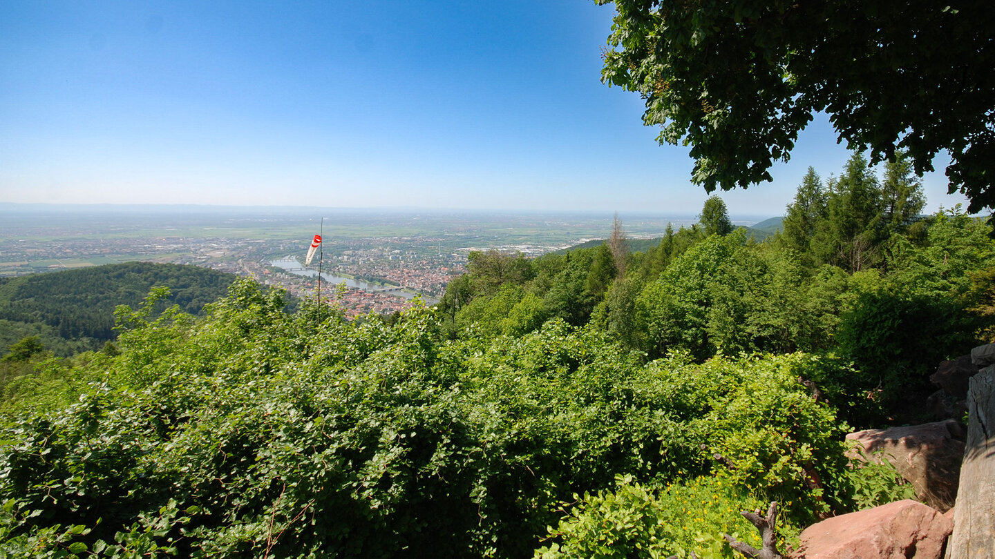 Panorama vom höchster Punkt Heidelbergs, dem Königsstuhl Panorama vom Königsstuhl in Heidelberg