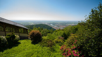 Ausblick auf Heidelberg und die Rheinebene vom Königsstuhl