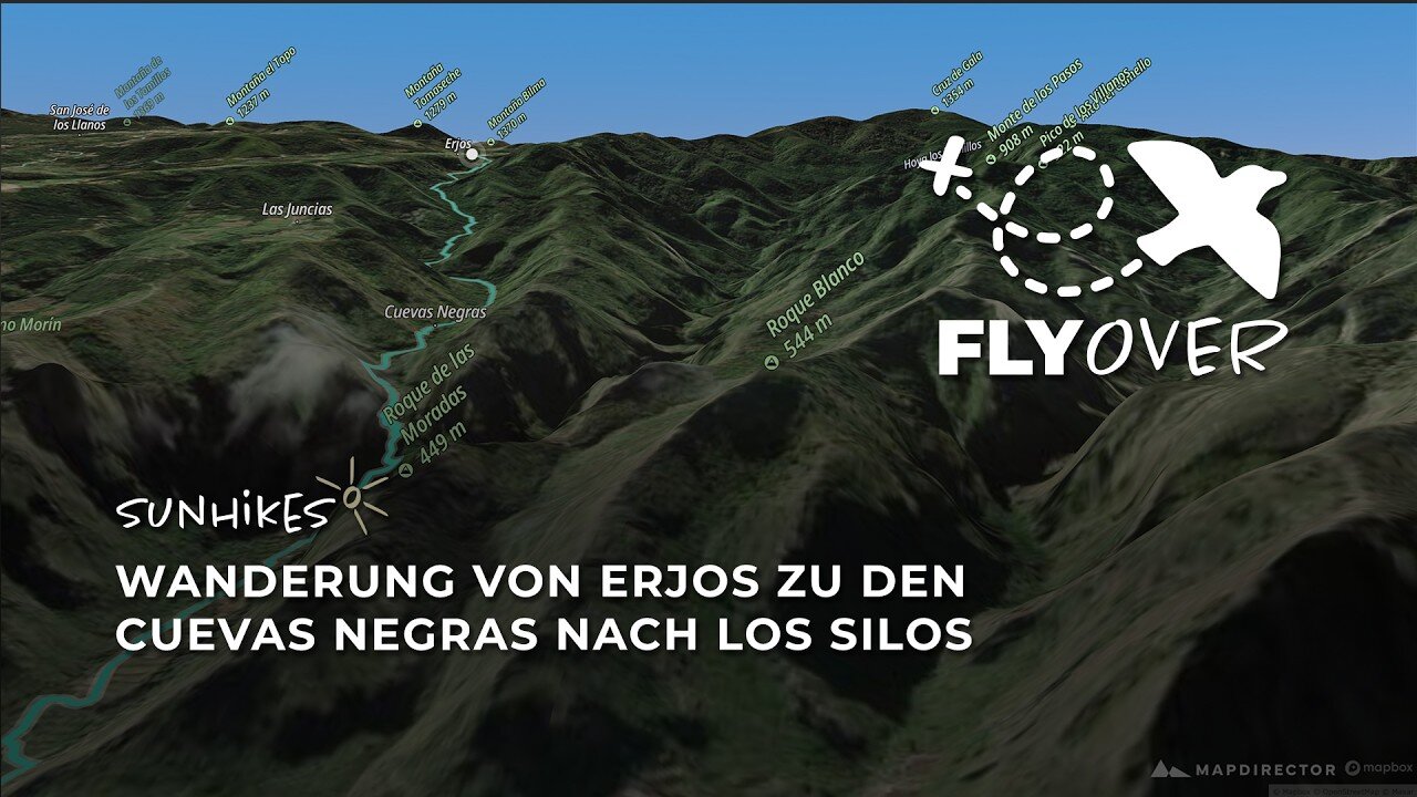 Auf historischen Pfaden Teneriffas: 3D-Flyover von Erjos über Cuevas Negras nach Los Silos