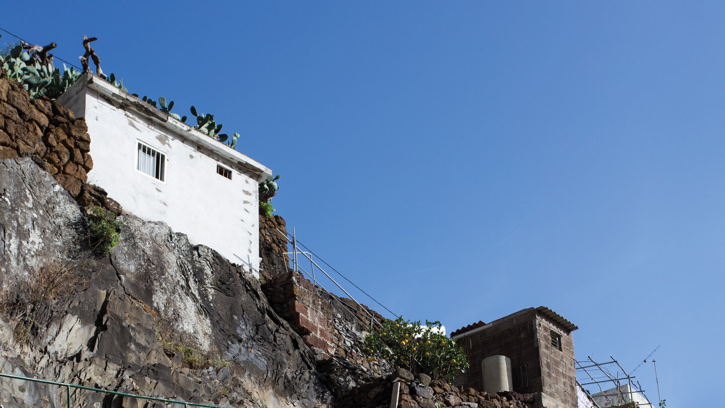 Siedlungen an steilen Hängen in El Batan im Anaga