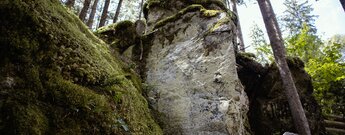 Felsformation am Roodbach Wasserfall im Haslachtal