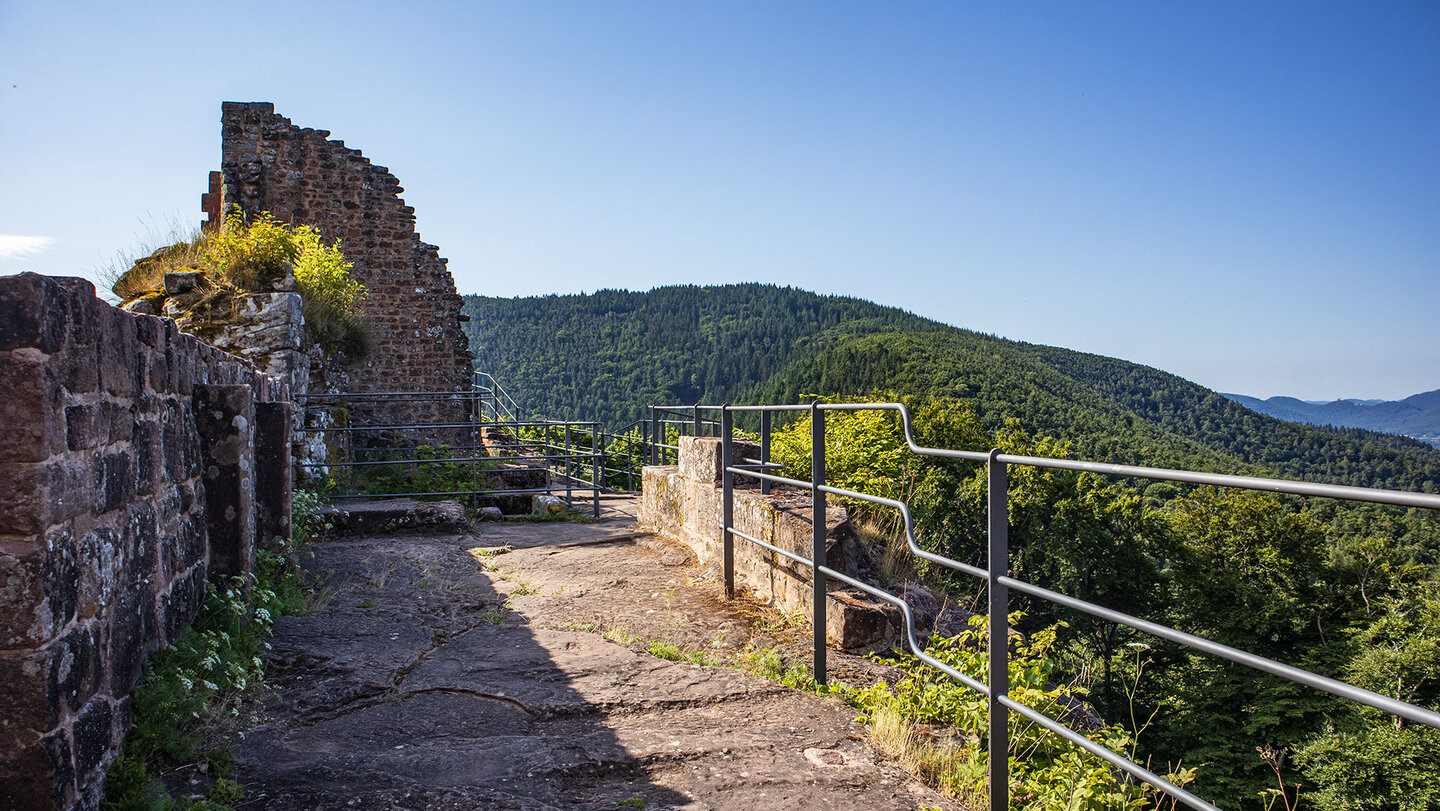 Ausblick von der Burg Meistersel über den Pfälzerwald