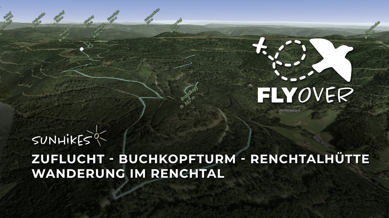 Wanderung im Renchtal: Von der Zuflucht zum Buchkopfturm und zur Renchtalhütte – Flyover