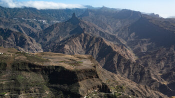 Blick vom Montaña Altavista auf  Acusa Seca und Roque Bentaya