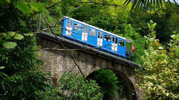 Waggon der historischen Standseilbahn Funicolare Locarno–Madonna del Sasso