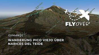 Gigantische Lavawüste: Zum farbenfrohen Krater des Pico Viejo im 3D-Flyover
