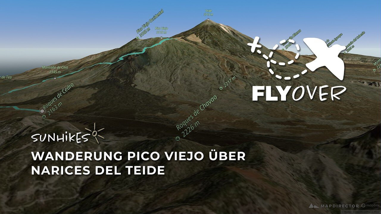 Gigantische Lavawüste: Zum farbenfrohen Krater des Pico Viejo im 3D-Flyover