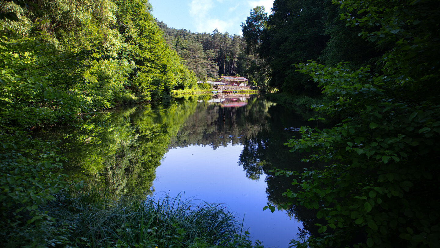 Paddelweiher-Hütte am Ende der Wanderung