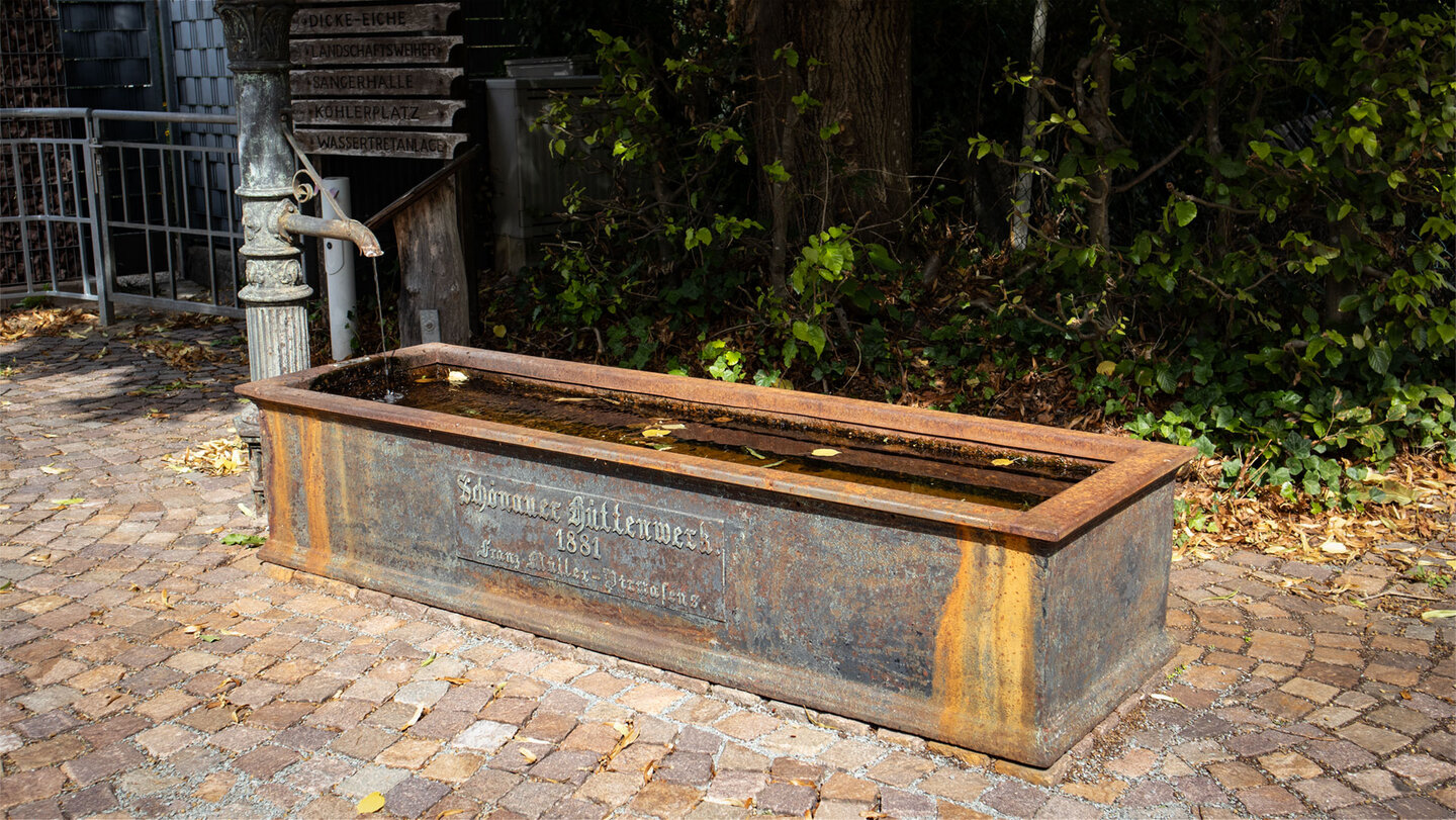 Gusseiserner Brunnen von 1881 am Oberdorf – einst zentral für die Wasserversorgung