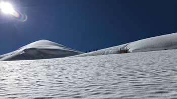 Schneedecke am Feegletscher
