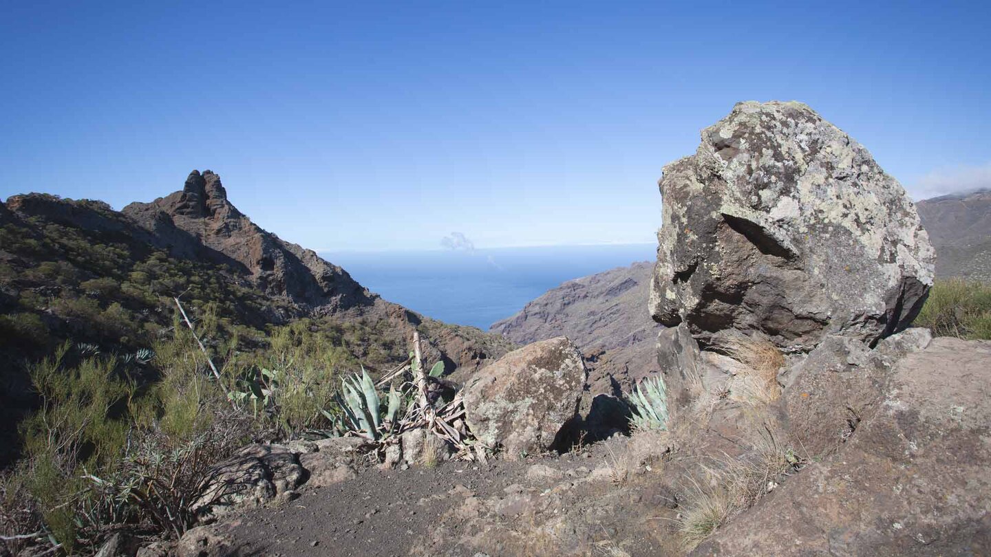 Ausblick  auf den La Barbita am Wanderweg Abache Steig