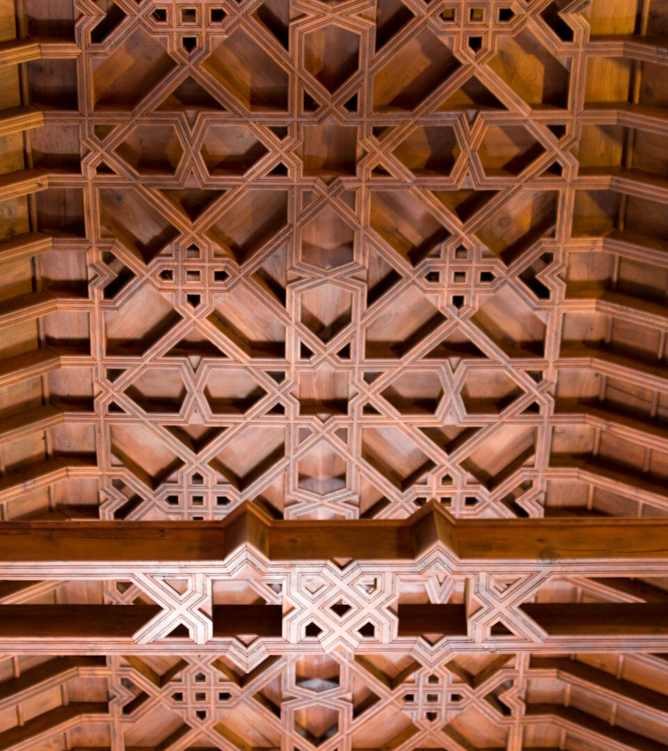 kunstvolle Holzdecke der Kirche Templo Parroquial de Nuestra Señora de la Luz in Santo Domingo de Garafía auf La Palma