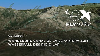 Traumhafte Bergkulisse in der Sierra Nevada: Canal de la Espartera zum Río Dílar im 3D-Flyover