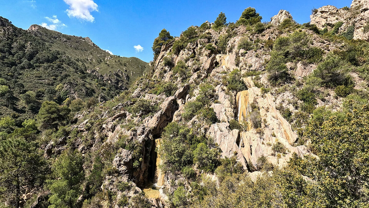 Cascada de la Cueva de Funes im Naturpark Sierras de Tejeda, Almijara y Alhama Cascada de la Cueva de Funes in den Sierras de Tejeda, Almijara y Alhama