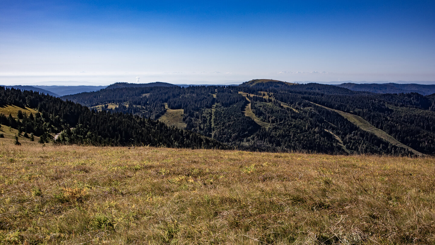 schneebedeckte Alpengipfel können bei guter Fernsicht vom Feldberg aus besichtigt werden