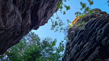 Buntsandsteintürme am Hornstein bei Lug im Pfälzerwald