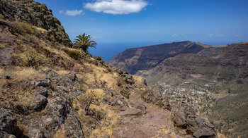 Ausblick auf El Retamal bei der Abwanderung nach Valle Gran Rey