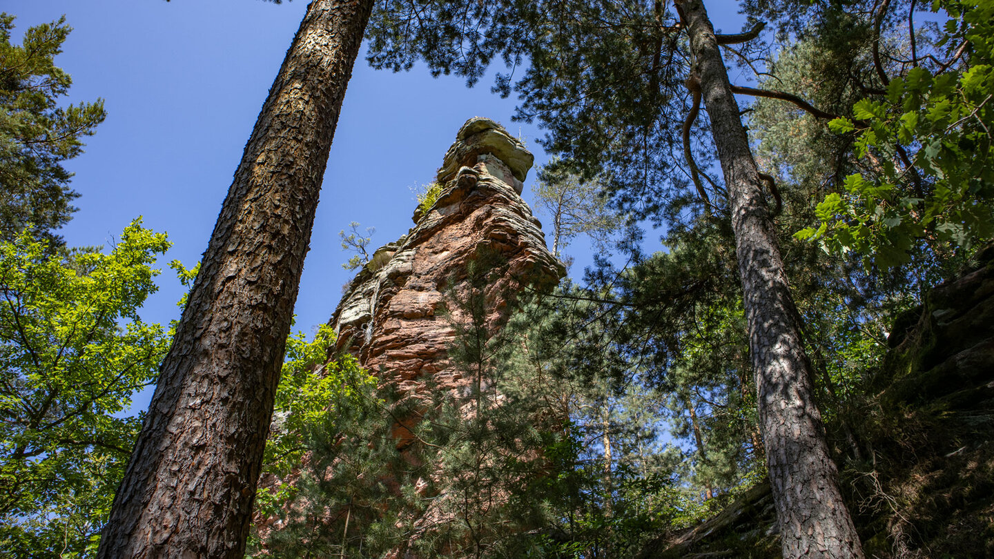 Blick zur Felsformation Drei Steine.