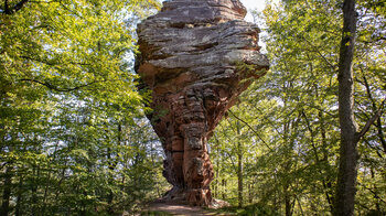 von Erosion gezeichneter Felsblock am Erbsenfelsen