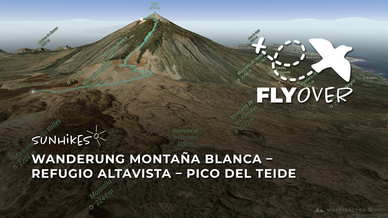 Teide-Gipfelsturm: Montaña Blanca & Altavista-Hütte im 3D-Flyover! (1.300+ Höhenmeter)
