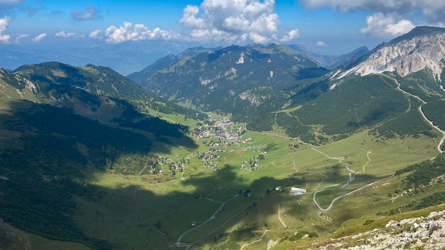 Blick ins Tal auf Malbun Talblick auf Malbun