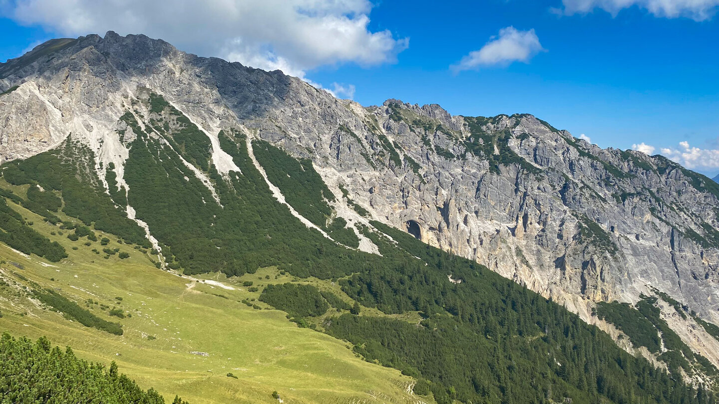 Blick über die Almen mit den Gipfeln im Hintergrund Almblick mit Gipfeln im Hintergrund