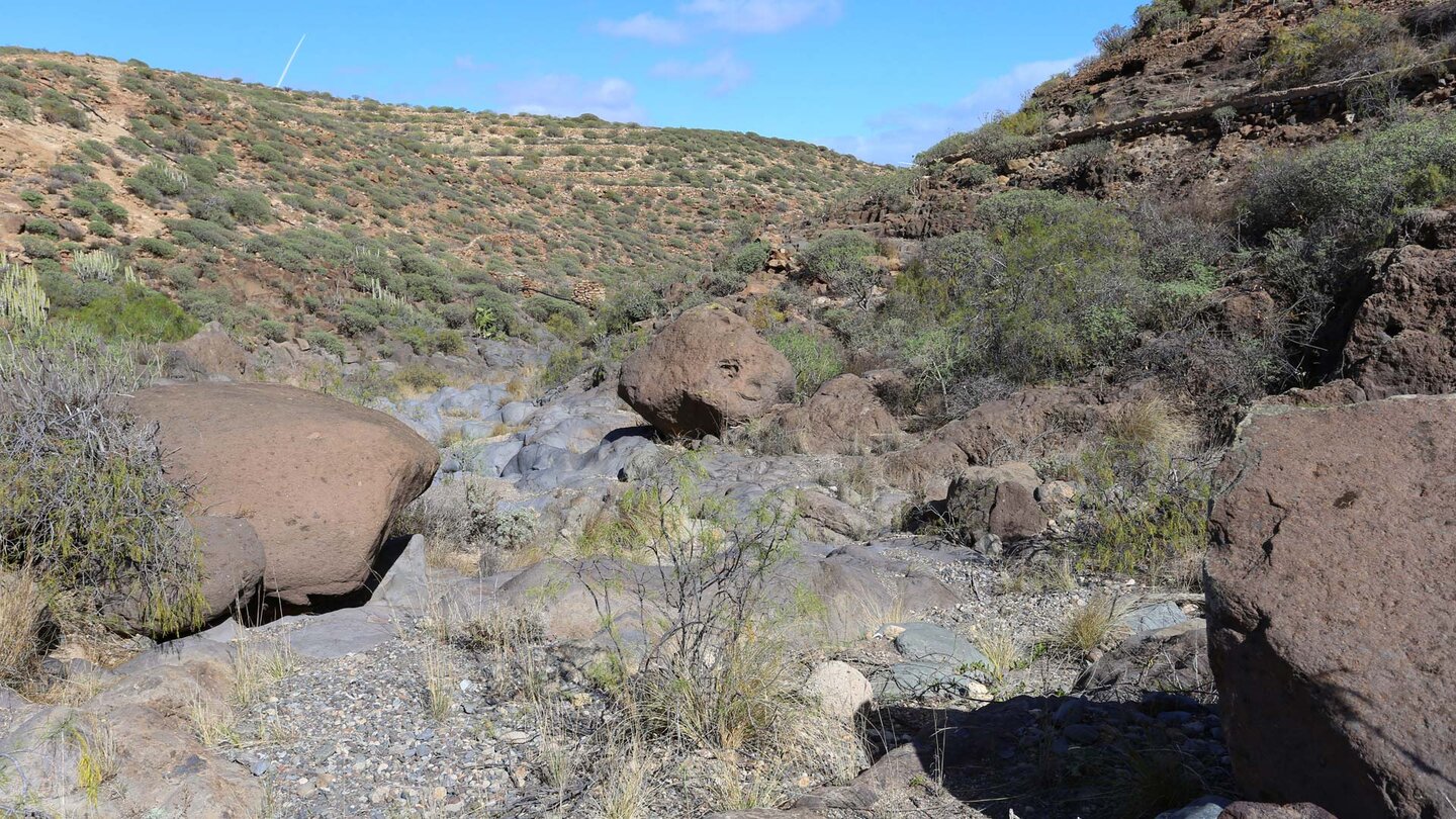 Durchquerung des Barranco de Tajo auf der Wanderung