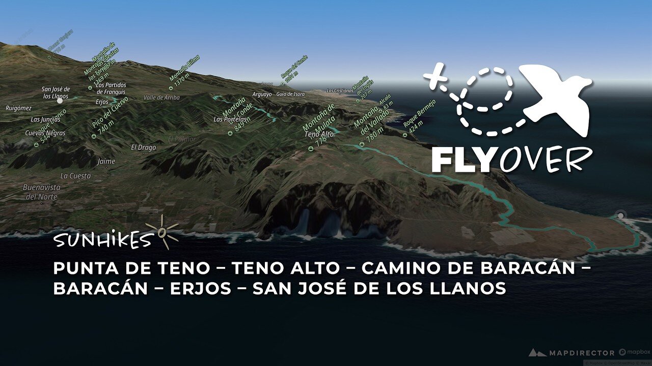 Gigantische Teno-Kammstrecke: Von der Punta de Teno nach San José auf Teneriffa im Flyover Video