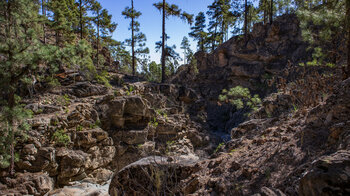 die Windungen der Schlucht Richtung Abbruchkante