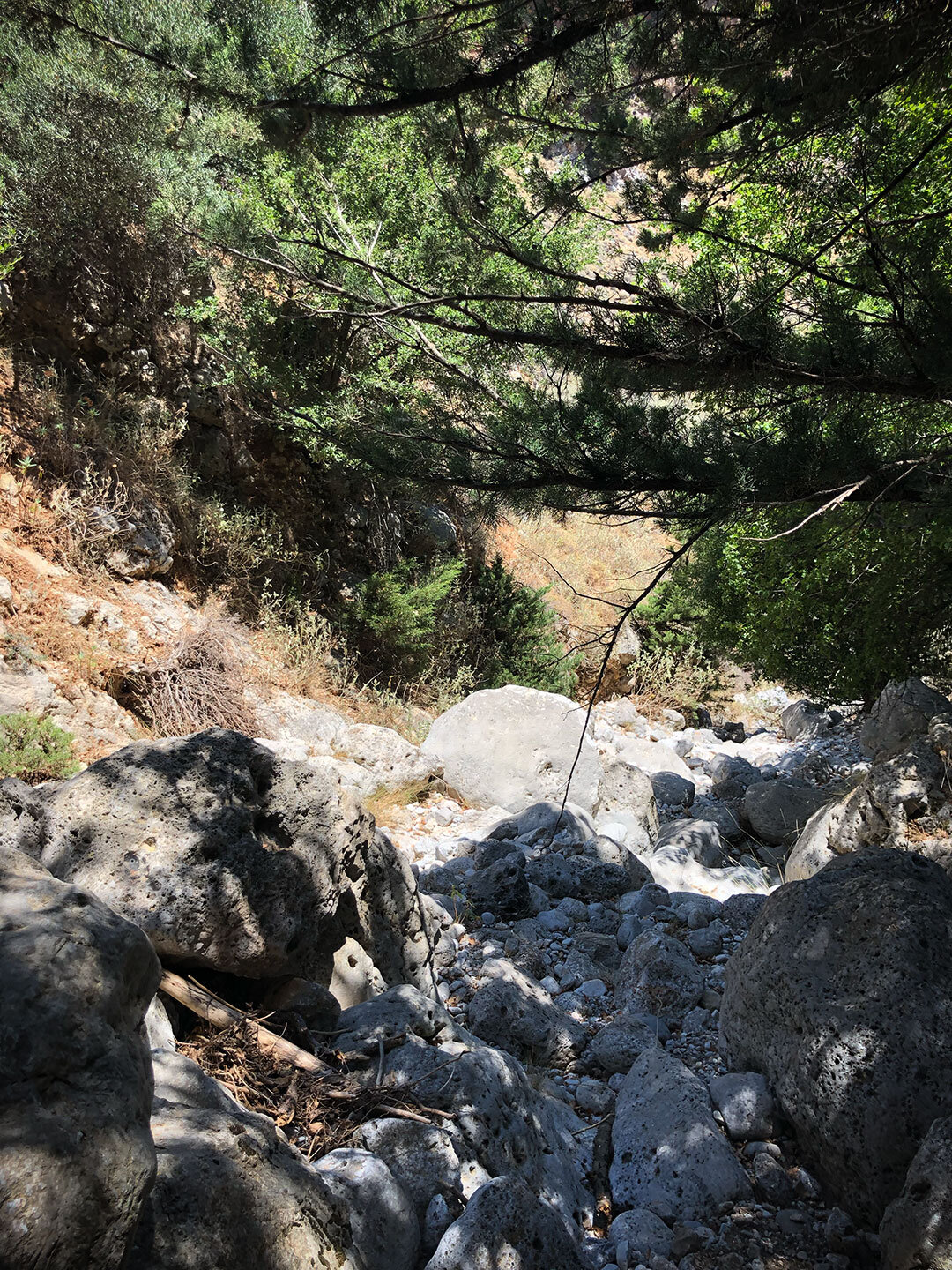 trocken gefallener Bachlauf auf dem Weg nach Lakki auf Kreta trockener Bachlauf auf dem Weg nach Lakki auf Kreta