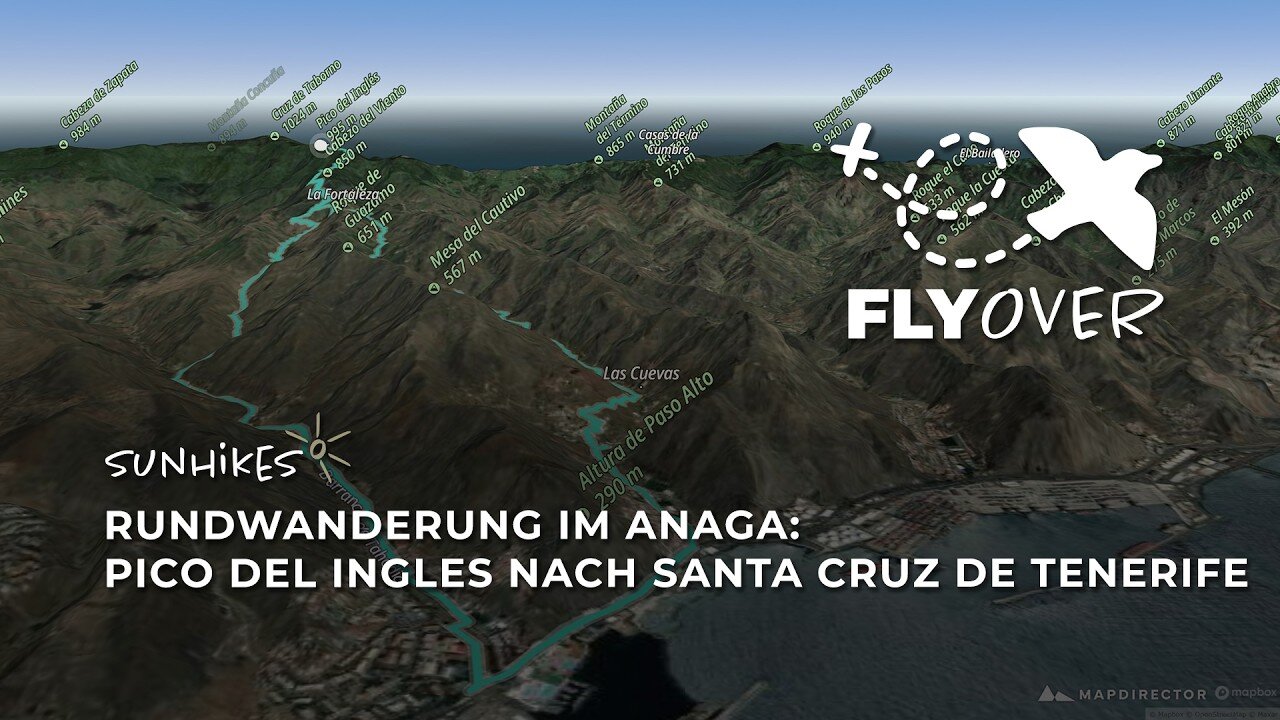 Große Anaga-Runde: Vom Pico del Inglés nach Santa Cruz im 3D-Flyover Video