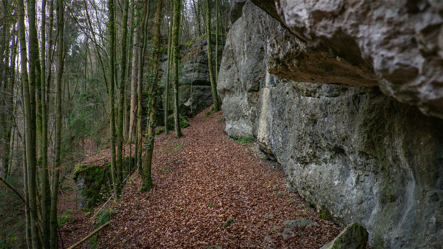 Wanderung durch die Felsenlandschaft bei Pottenstein in der Fränkische Schweiz.