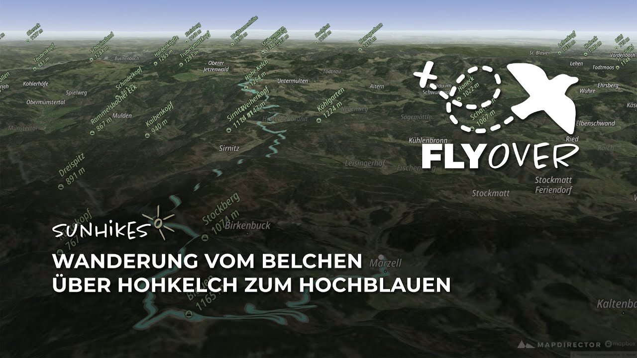 Belchen über den Hohkelch zum Hochblauen – Panoramaweg im Schwarzwald – Flyover