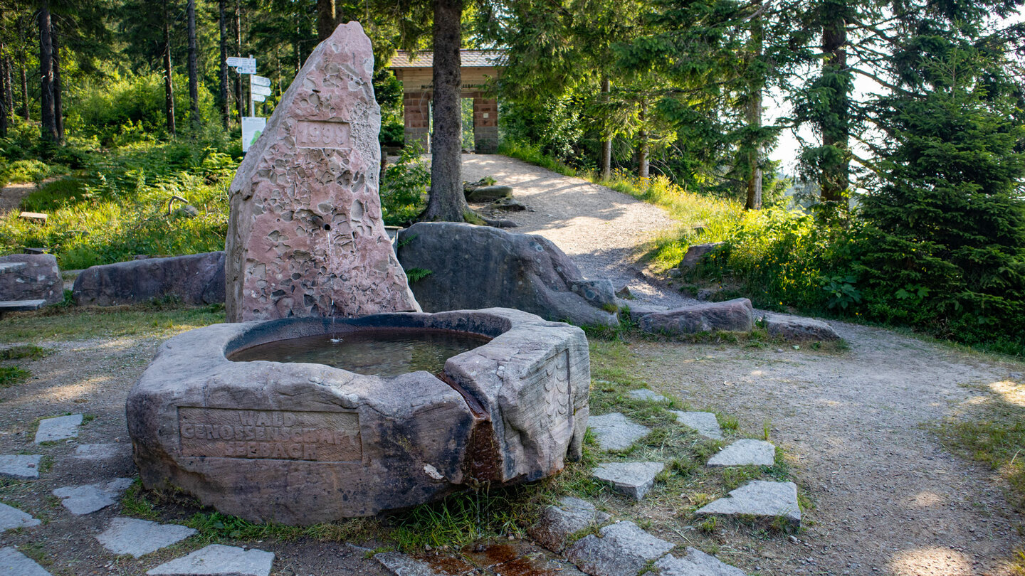 der Brunnen am Mummelseeportal im Nordschwarzwald