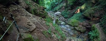 gesicherter Wanderweg in der Margarethenschlucht - Neckargerach