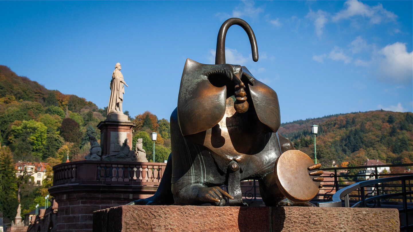 Brückenaffe an der Alten Brücke in Heidelberg Brückenaffe an der Alten Brücke in Heidelberg