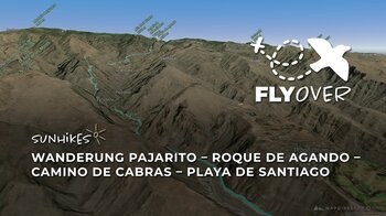 Von den Bergriesen an die Küste: 3D-Flyover vom Roque de Agando nach Playa de Santiago