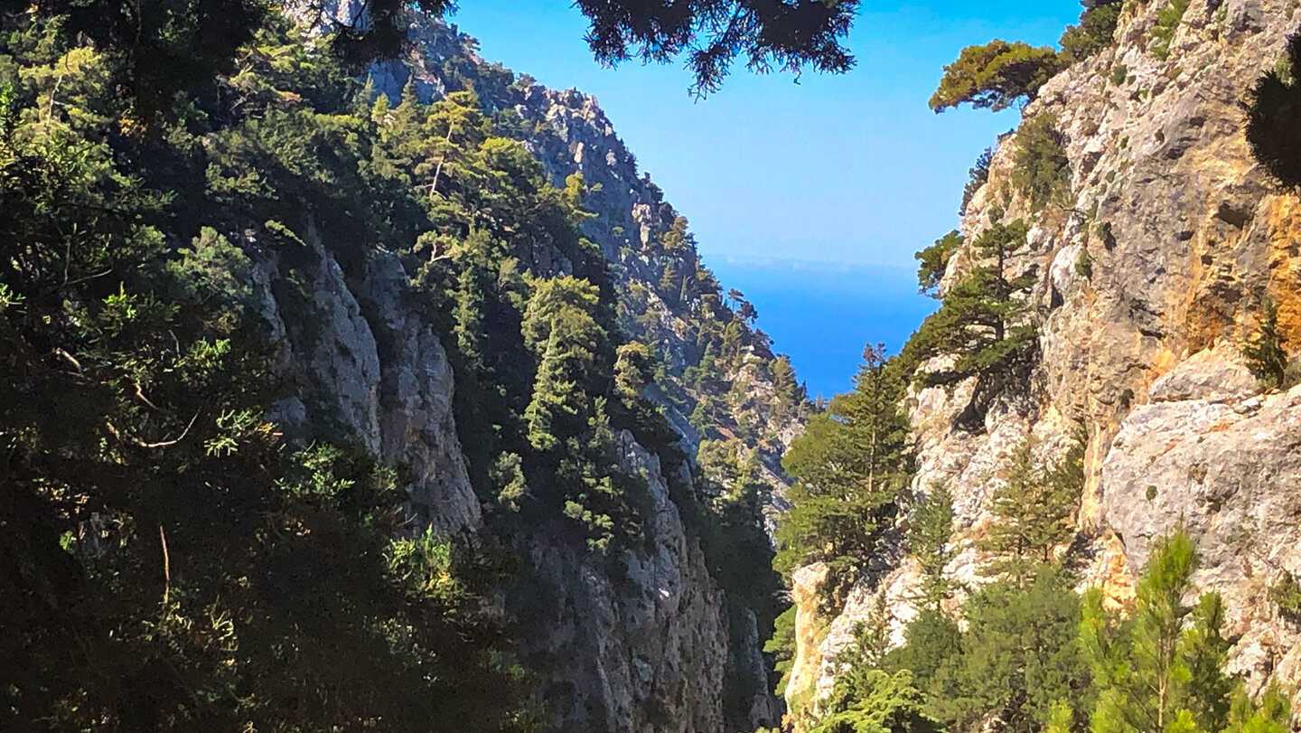 Blick über die Figou-Schlucht aufs Libysche Meer Blick in die Fygou-Schlucht