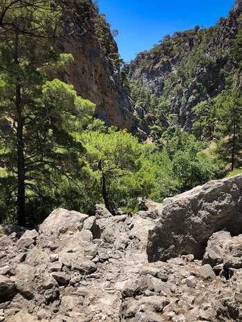 felsiger Pfad in der Agia Irini-Schlucht i