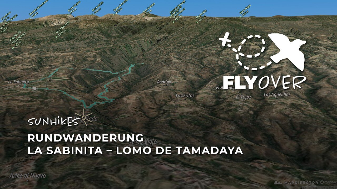 Spektakuläre Felsschluchten im Süden Teneriffas: Die Tamadaya-Runde ab La Sabinita im 3D-Flyover
