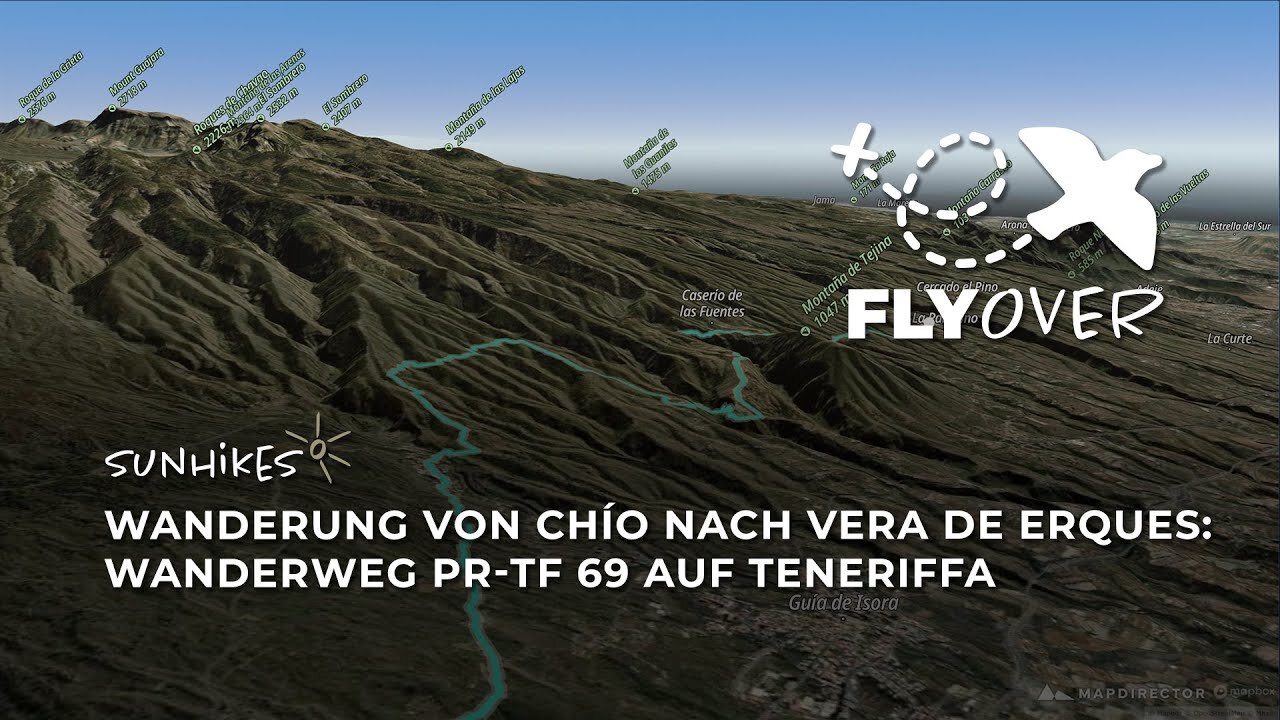 PR-TF 69: Chío nach Vera de Erques über Chirche & Montaña de Tejina auf Teneriffa – Flyover